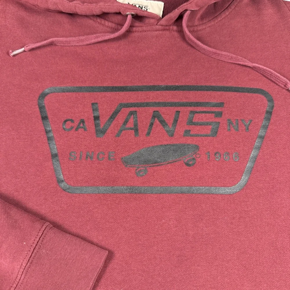 Vans Mens Pullover Hoodie Sweatshirt Burgundy Size Large Vans Graphic Logo